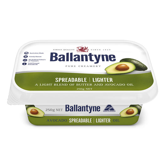Butter Spreadable Lighter Avocado Oil 250g Ballantyne , Frdg2-Dairy - HFM, Harris Farm Markets
