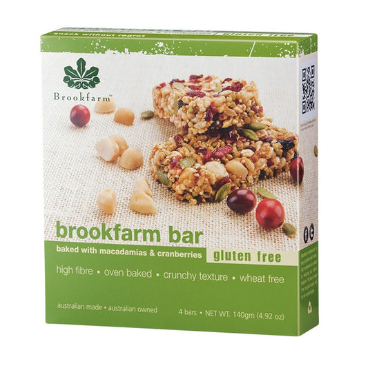 Brookfarm Muesli Bar Gluten Free Cranberry and Macadamia | Harris Farm Online