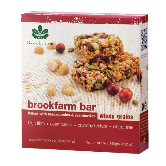 Brookfarm Muesli Bar Whole Grains with Cranberry Macadamia  | Harris Farm Online