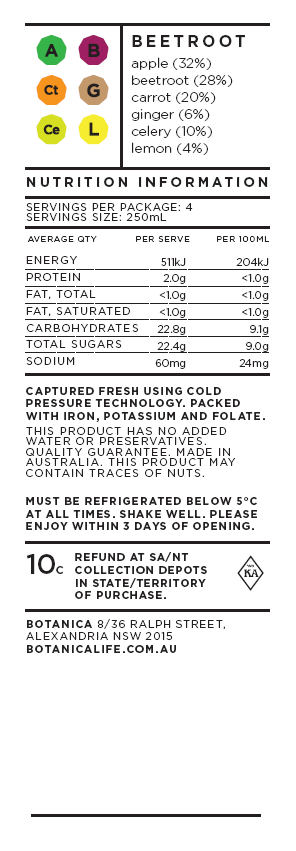 Botanica Cold Pressed Beetroot Blend 1L , Frdg1-Drinks - HFM, Harris Farm Markets
 - 2
