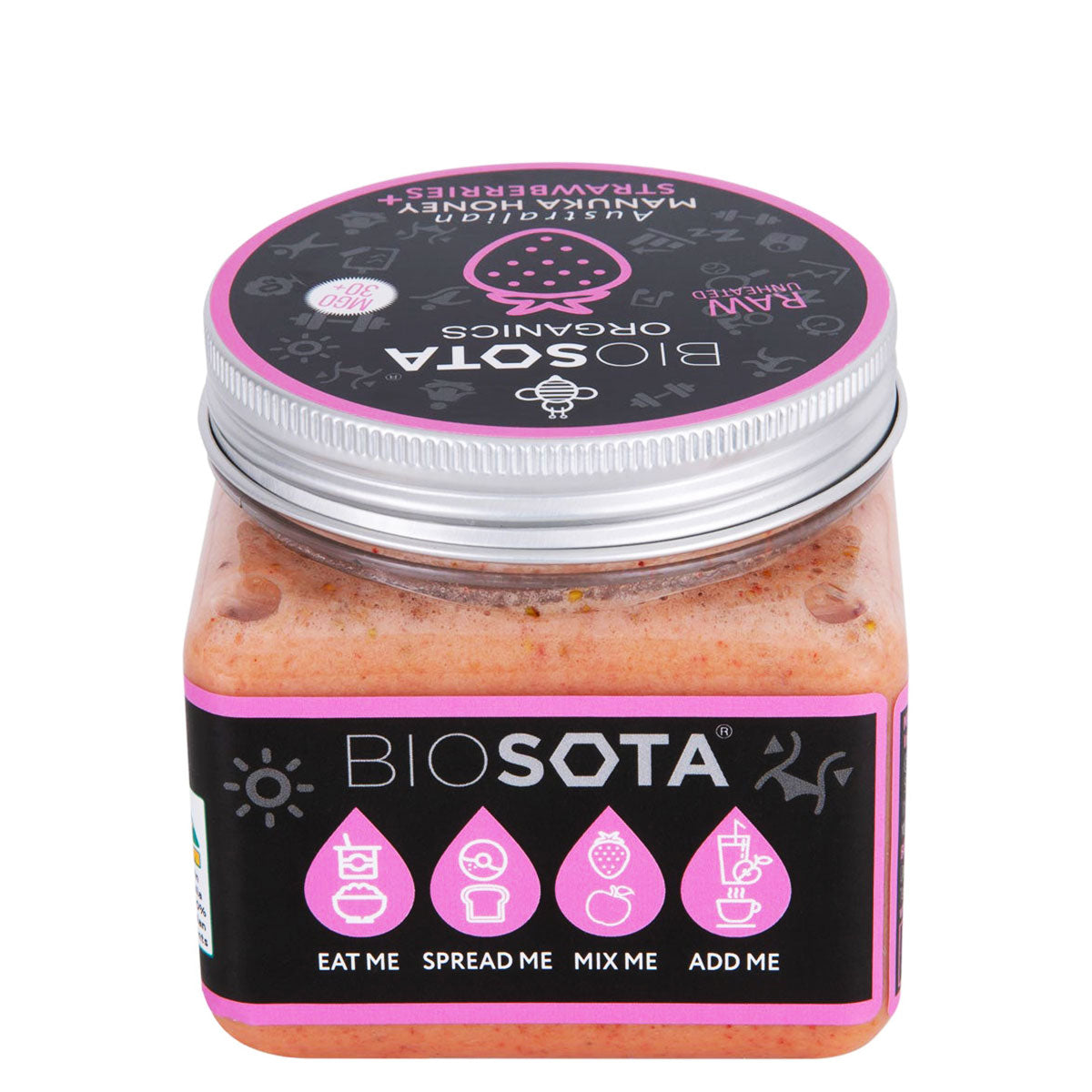 Biosota MGO 30+ Strawberry Honey 350g | Harris Farm Online