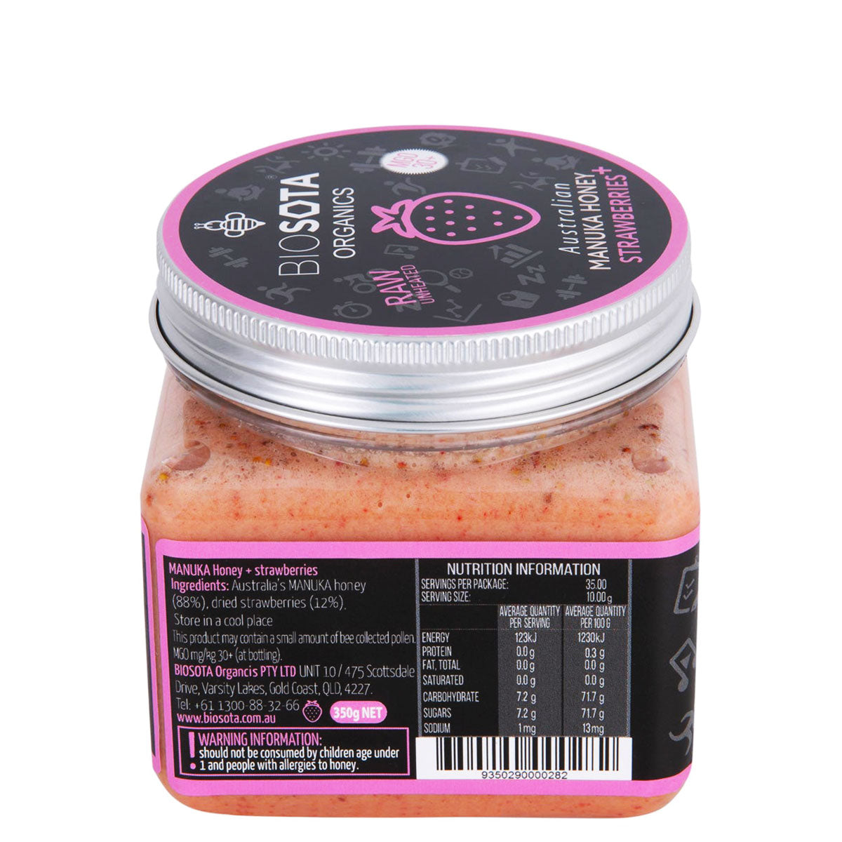 Biosota MGO 30+ Strawberry Honey 350g | Harris Farm Online