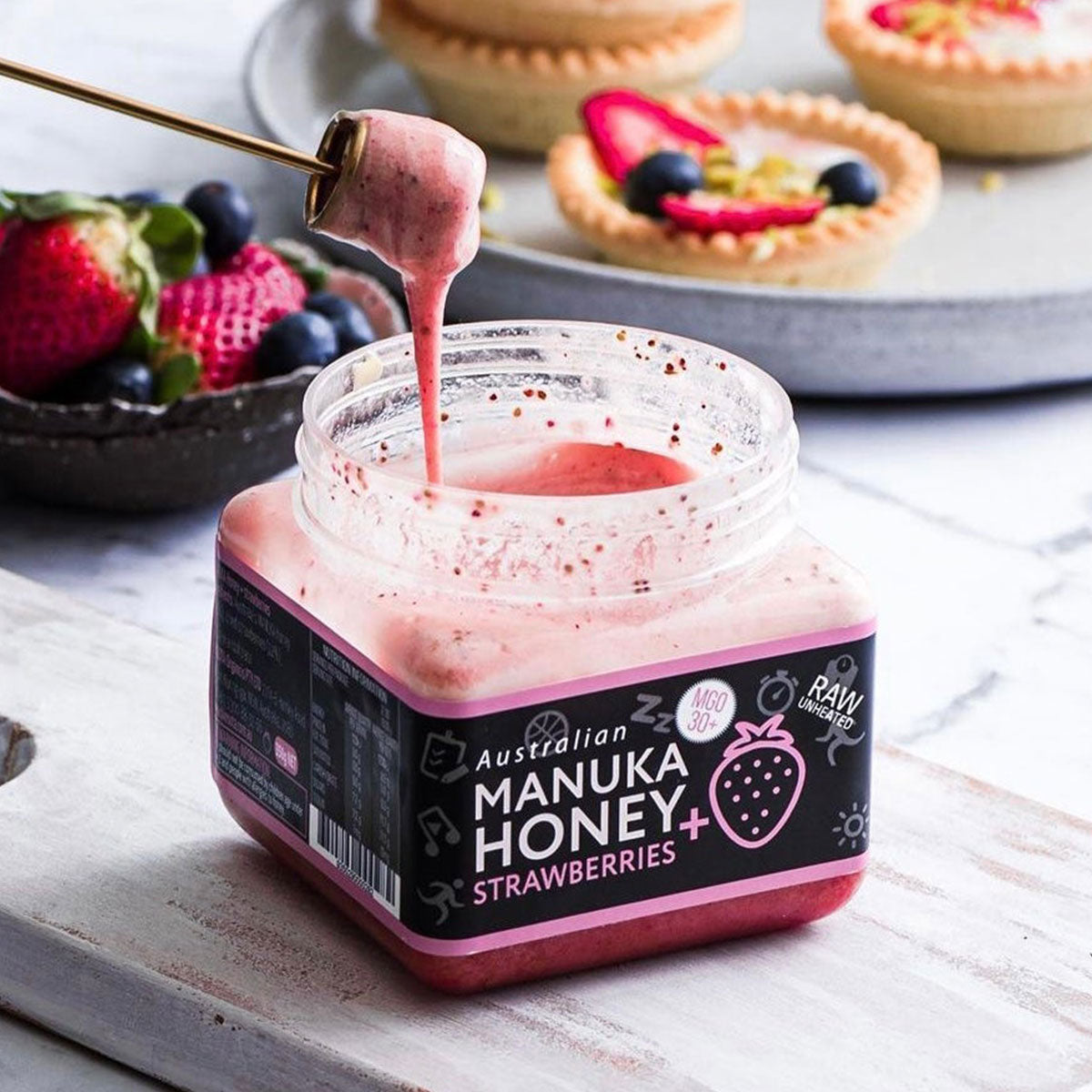 Biosota MGO 30+ Strawberry Honey 350g | Harris Farm Online