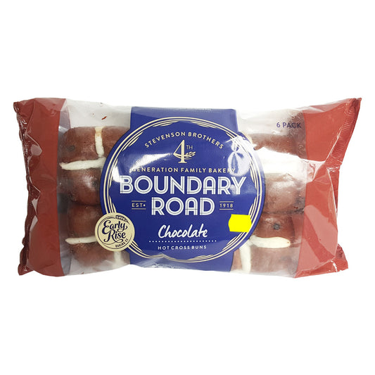 Boundary Road Chocolate Hot Cross Bun 6pk , Z-Bakery - HFM, Harris Farm Markets
