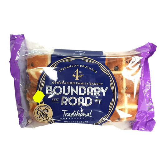 Boundary Road Traditional Hot Cross Bun 6pk , Z-Bakery - HFM, Harris Farm Markets
 - 1
