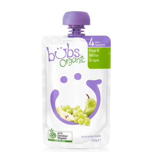 Bubs Australia Organic Pear and Grape Puree 120g | Harris Farm Online