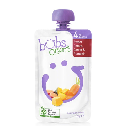 Bubs Australia Organic Sweet Potato Carrot and Pumpkin Puree 120g | Harris Farm Online