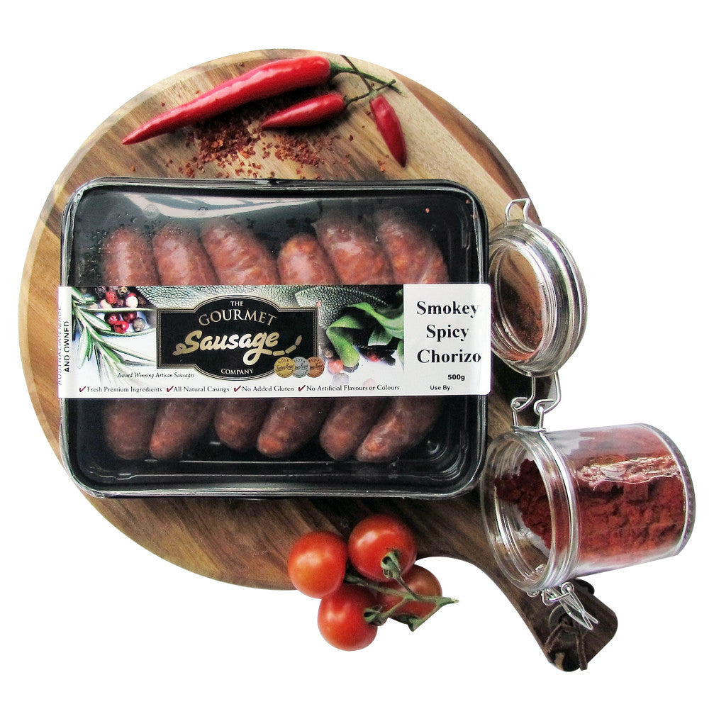 Sausages - Smoky Chorizo 500g The Gourmet Sausage , Frdg5-Meat - HFM, Harris Farm Markets
 - 1