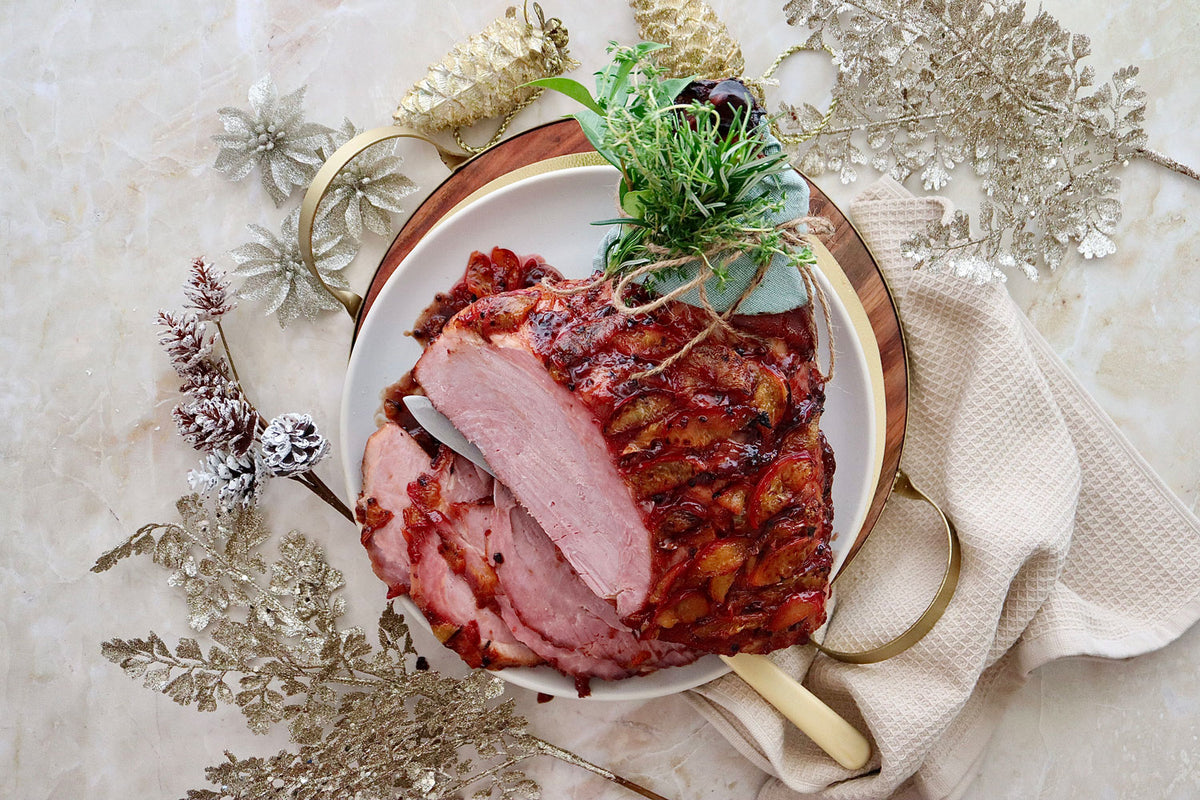 Christmas Ham - with Nectarines and Mixed Berry Glaze | Harris Farm Online
