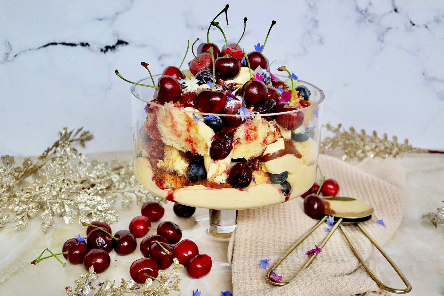 Pandoro Marsala Cherries Trifle - with Vanilla Mascarpone | Harris Farm Online