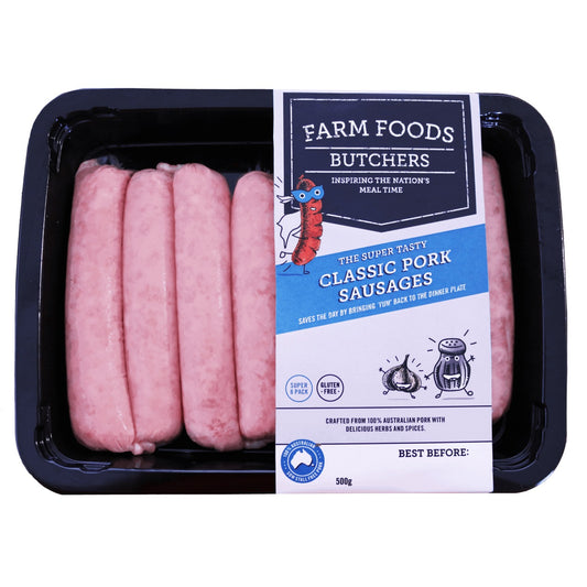 Sausages - Pork Classic (500g) Farm Foods