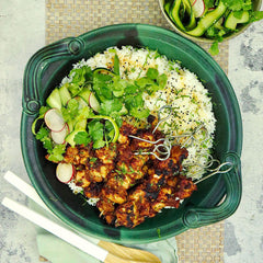 Chicken Satay - with Sticky Rice and Cucumber Salad