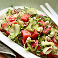 Watermelon Salad - with Cucumber, Pickled Jalapeno and Feta