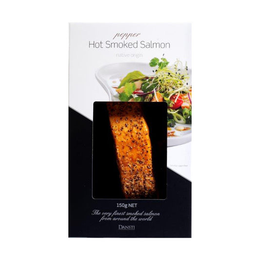 Salmon Hot Smoked Pepper 150g Dansti , 71533Frdg3-Seafood - HFM, Harris Farm Markets

