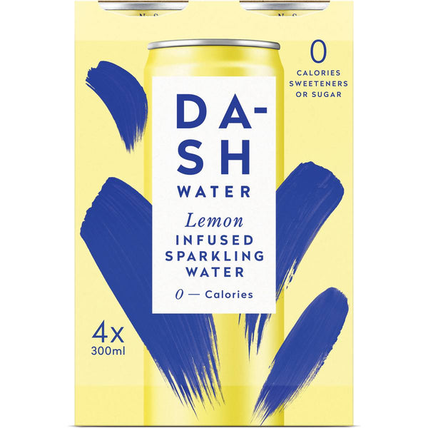 Dash Water Sparkling Water Lemon Infused 4x300ml