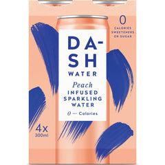 Dash Water Peach Infused Sparkling Water 4x300ml