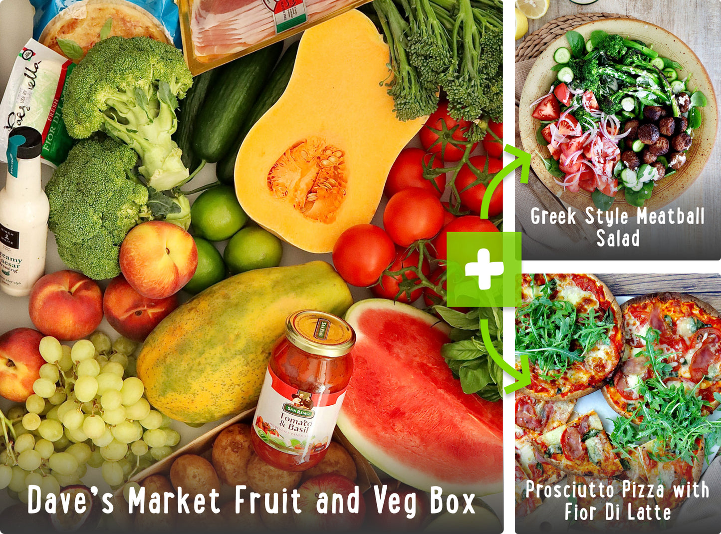 Dave's Recipe Box - Greek Meatball Salad and Prosciutto Pizzas