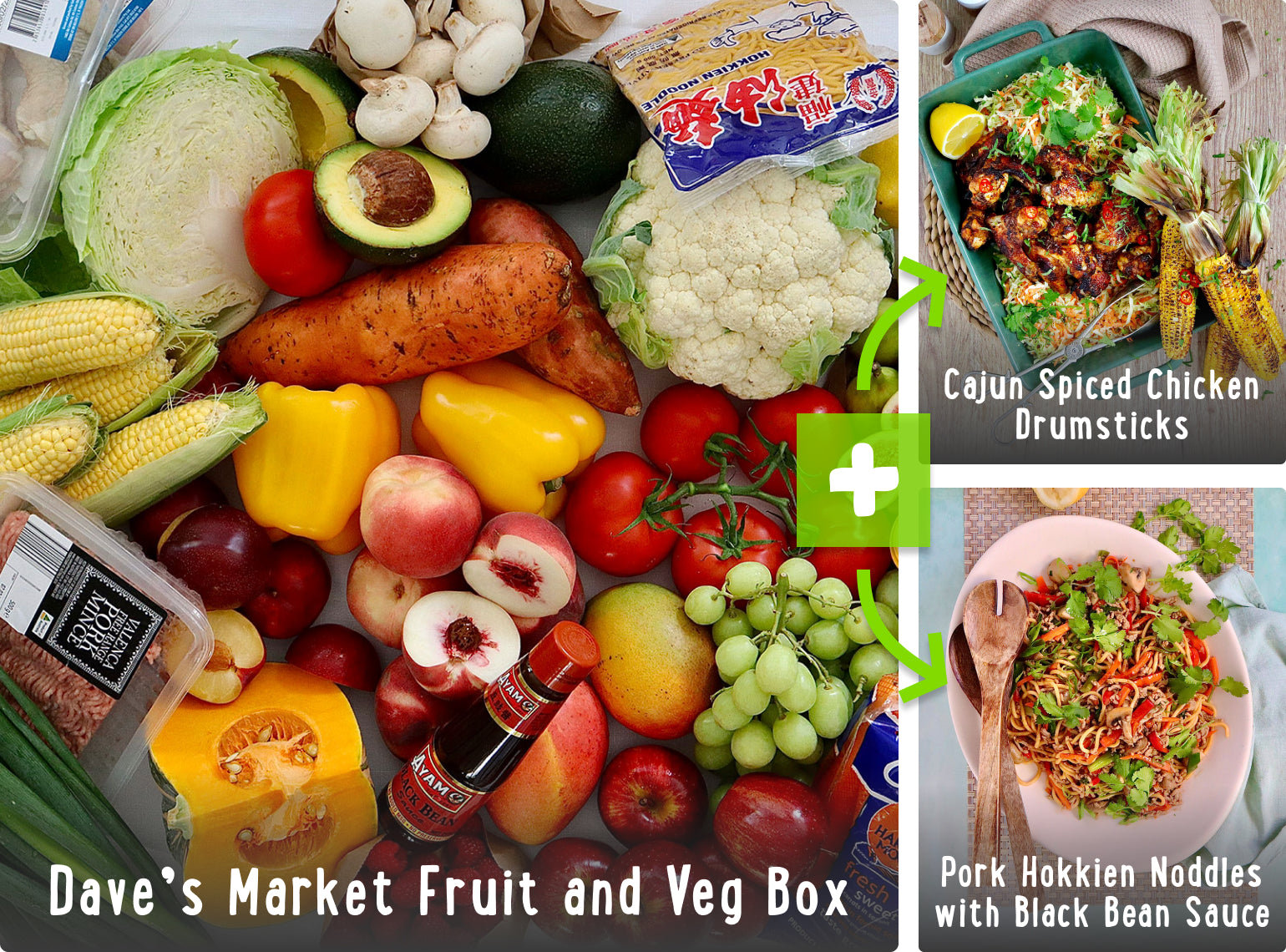 Dave's Recipe Box - Cajun Spiced Chicken Drumsticks and Hokkien Pork Noodles | Harris Farm Online