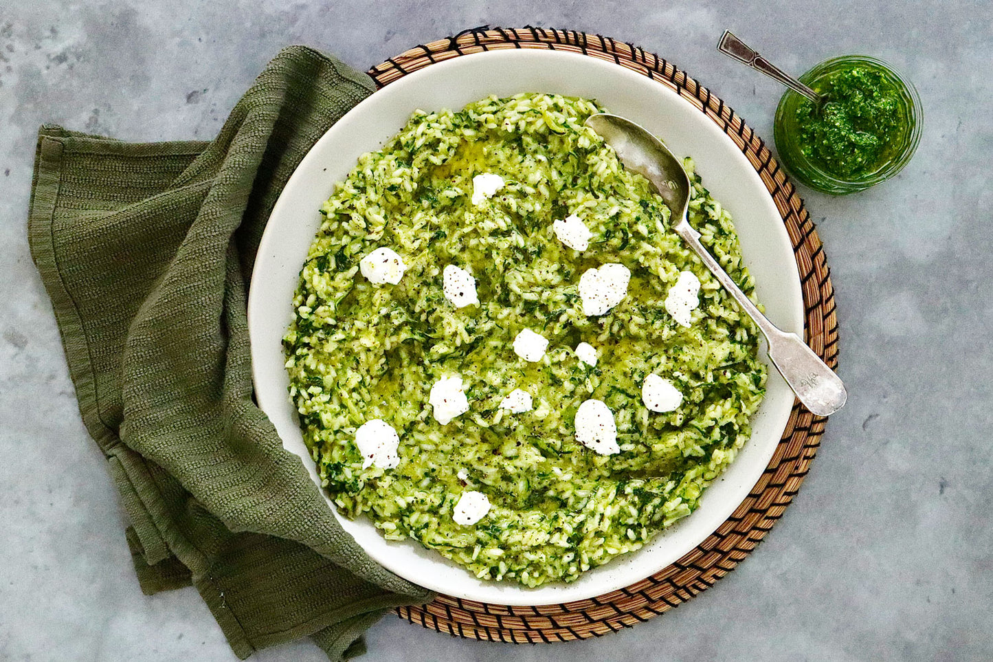 Zucchini, Basil Pesto and Goats Cheese Risotto | Harris Farm Online