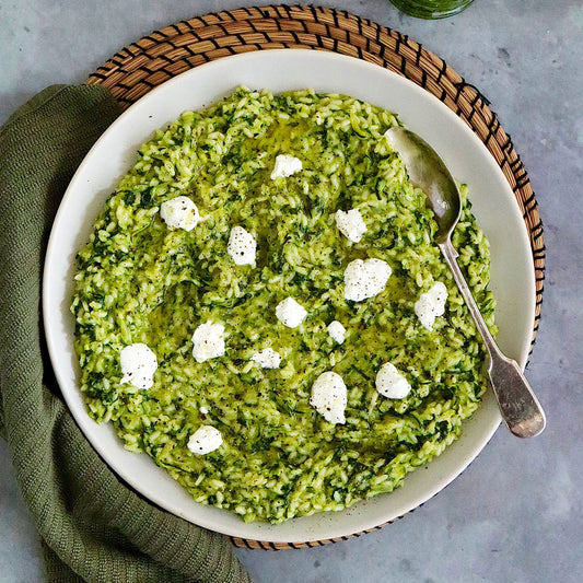 Zucchini, Basil Pesto and Goats Cheese Risotto | Harris Farm Online