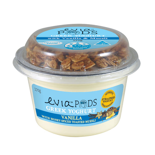 Evia Pods Strained Greek Yoghurt 170g , Frdg2-Dairy - HFM, Harris Farm Markets
 - 1