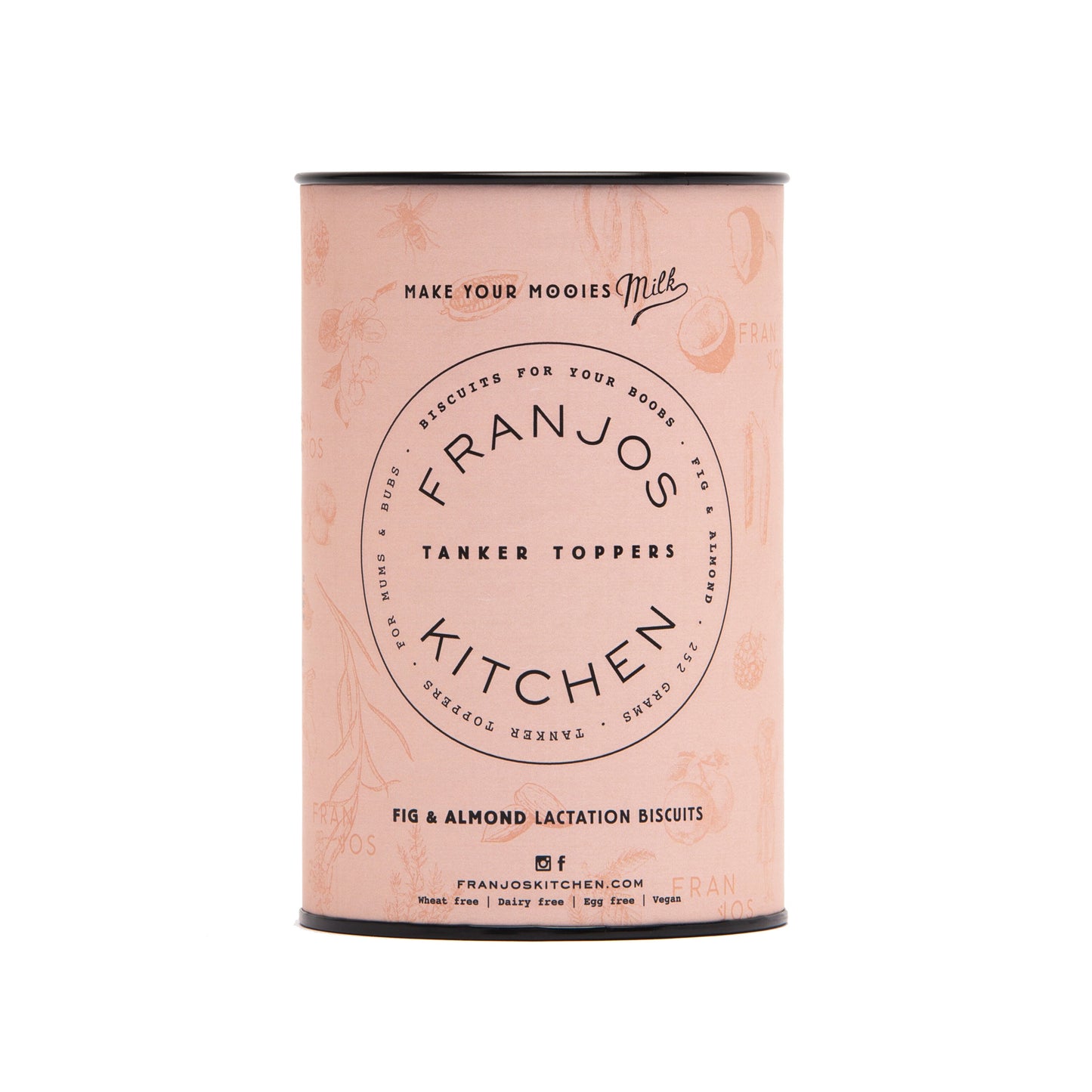 Franjos Kitchen Tanker Toppers Fig and Almond Lactation Biscuits 252g