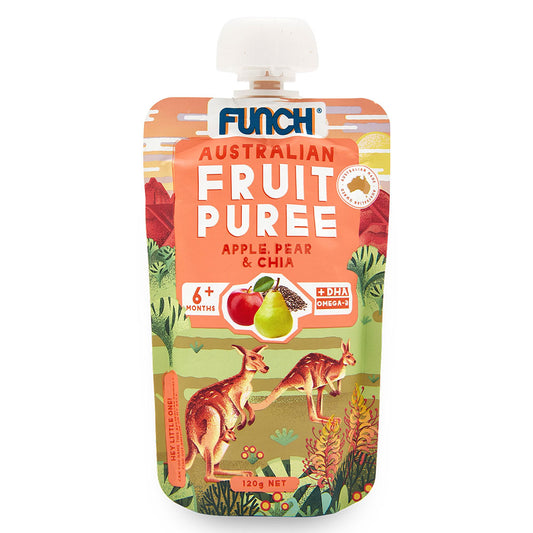 Funch Australian Fruit Puree Apple, Pear and Chia 6 Months+ 120g
