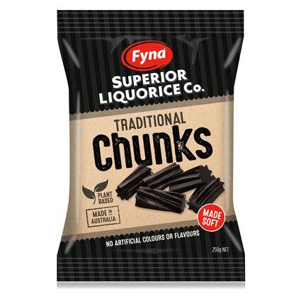 Fyna Black Liquorice Chunks 250g