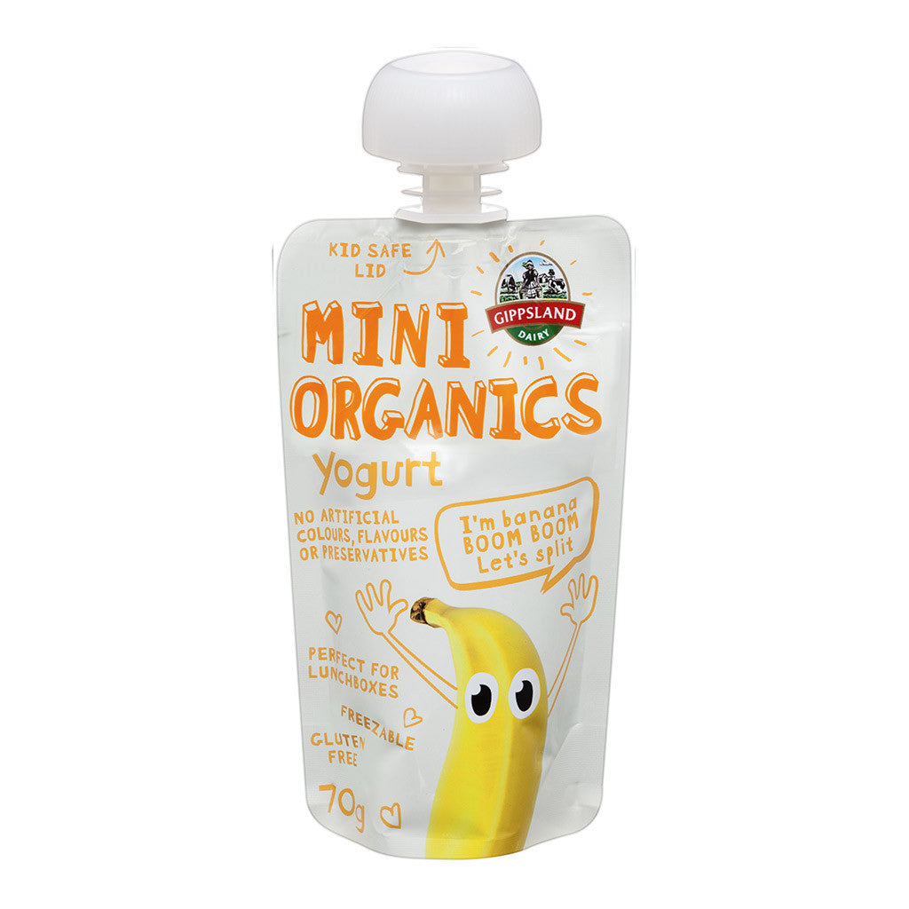 Gippsland Organic Yoghurt Banana Boom 70g , Frdg2-Dairy - HFM, Harris Farm Markets
