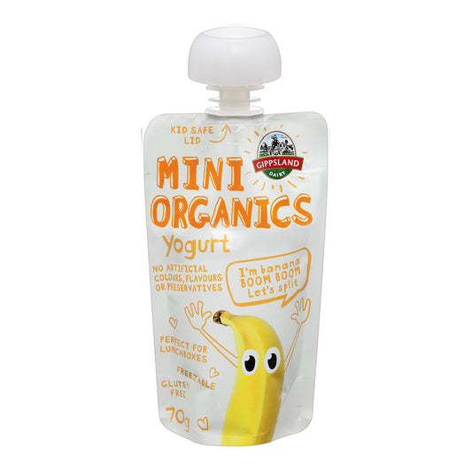 Gippsland Organic Yoghurt Banana Boom 70g , Frdg2-Dairy - HFM, Harris Farm Markets
