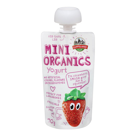 Gippsland Organic Yoghurt Strawberry 70g , Frdg2-Dairy - HFM, Harris Farm Markets
