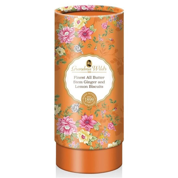 Grandma Wild Victorian Floral Biscuit Tube Orange 150g