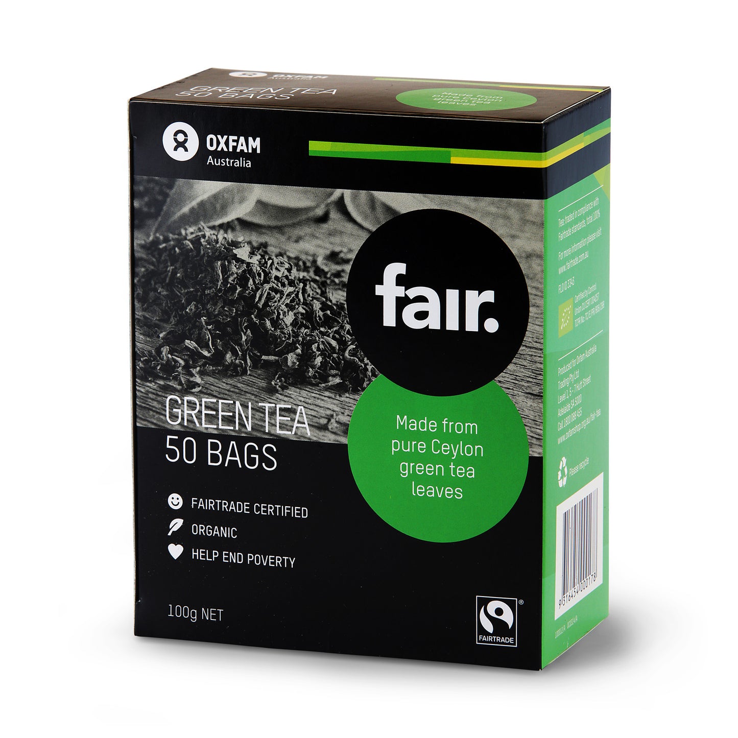 Oxfam - Green Tea (50 Teabags, 100g)