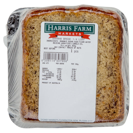 Harris Farm Banana Bread qtr loaf , Z-Bakery - HFM, Harris Farm Markets
