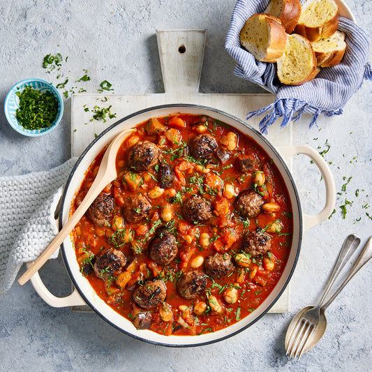 Meatball Minestrone - with Garlic Bread