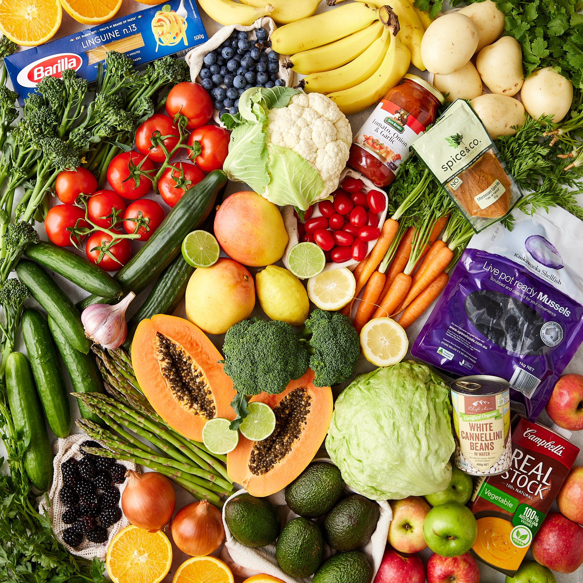 Dave's Recipe Box -  Garlic Mussels Linguine and Moroccan Roasted Vegetables | Harris Farm Online