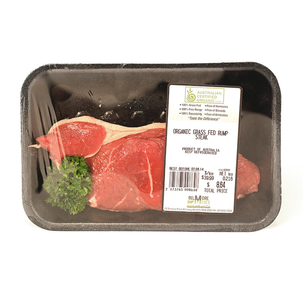 Beef Rump Steak Organic Grass Fed Belmore Meats 200g-320g , Frdg5-Meat - HFM, Harris Farm Markets

