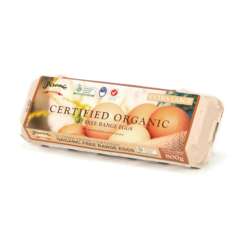 Pirovic Eggs Organic X 12 800g , Grocery-Eggs - HFM, Harris Farm Markets
