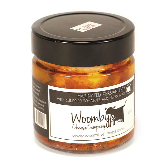 Persian Fetta Woombye Marinated Sundried Tom&Herbs 200g jar , Frdg1-Cheese - HFM, Harris Farm Markets
