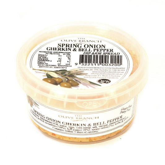 Olive Branch Spring Onion Gherkins & bell Peppers Dip 200g , Frdg1-Antipasti - HFM, Harris Farm Markets
