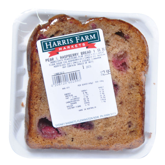 Harris Farm Pear & Raspberry Bread slice , Z-Bakery - HFM, Harris Farm Markets
