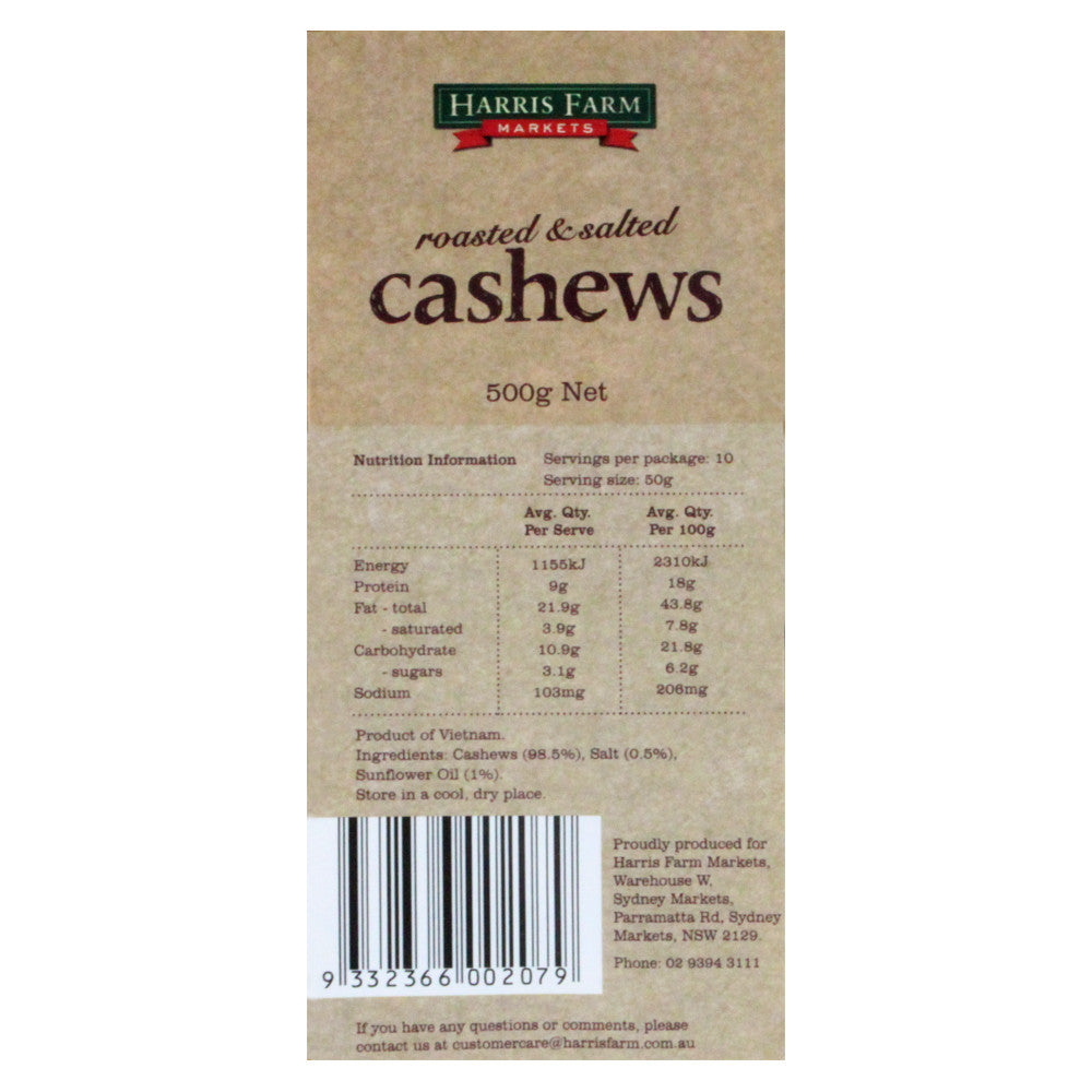 Cashews Salted 500g Harris Farm , Grocery-Nuts - HFM, Harris Farm Markets
 - 2