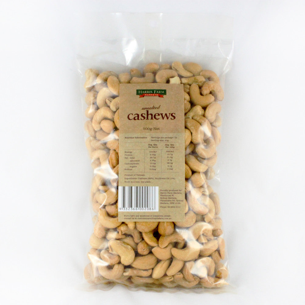 Cashews Unsalted 500g HFM , Grocery-Nuts - HFM, Harris Farm Markets
 - 1