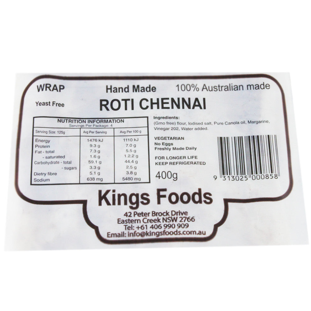 Roti Chennai 400g Naan Rotti Wrap , Z-Bakery - HFM, Harris Farm Markets
 - 3
