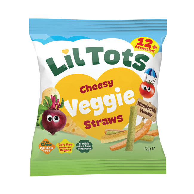 LilTots Snack Veggie Straws Crunchy and Cheesy Multi-Pack 6x12g