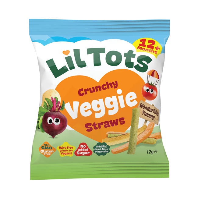 LilTots Snack Veggie Straws Crunchy and Cheesy Multi-Pack 6x12g