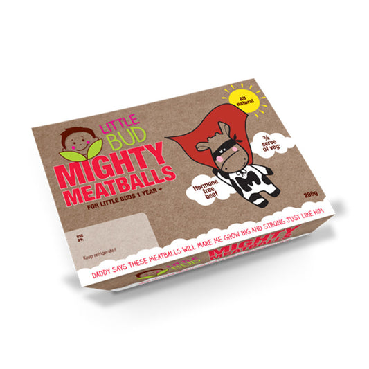 Little Bud Pasta Mighty Meatballs (200g) , Frdg3-Meals - HFM, Harris Farm Markets
