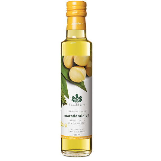 Brookfarm Macadamia Oil Infused Lemon Myrtle 250ml , Grocery-Oils - HFM, Harris Farm Markets
 - 1