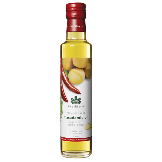 Brookfarm Macadamia Oil Infused Lime Chilli 250ml , Grocery-Oils - HFM, Harris Farm Markets
 - 1