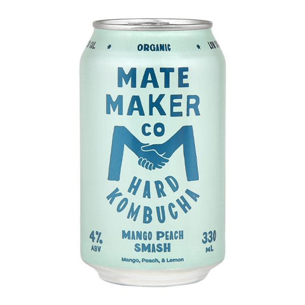 Mate Maker Hard Kombucha Mango Peach Case 24 x 330ml